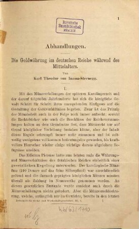 Zeitschrift für Social- und Wirthschaftsgeschichte, 3. 1895