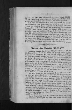 Auswärtige Vereins=Thätigkeit.