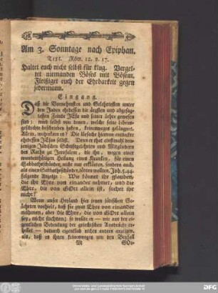 Am 3. Sonntage nach Epiphan. Text. Röm. 12. v. 17.