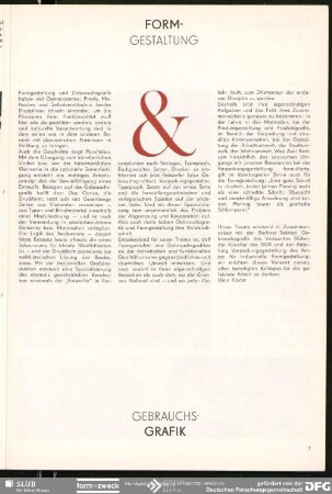 Formgestaltung & Gebrauchsgrafik : Formgestaltung & Gebrauchsgrafik