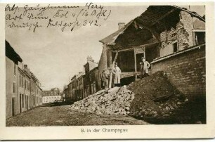 Feldpostkarte - Kriegszerstörung in der Champagne