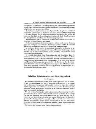 Schriften Geisteskranker aus ihrer Jugendzeit