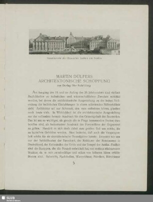 Martin Dülfers Architektonische Schöpfung