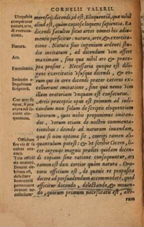 Cor. Valerii In universam bene dicendi rationem tabula : summam artis rhetoricae complectens