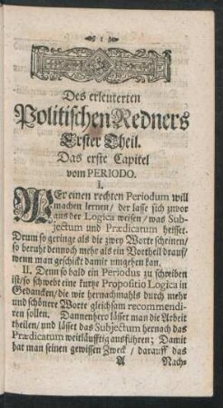 Das erste Capitel vom Periodo.