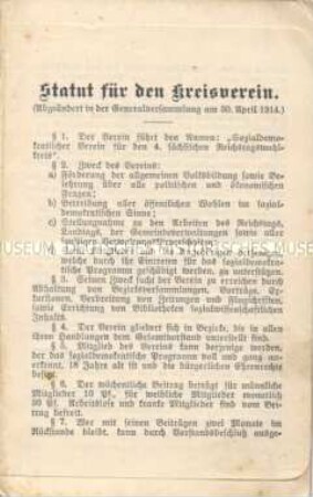 Mitgliedsbuch der Sozialdemokratischen Partei Deutschlands für den Zimmermann Alfred Schöne; Dresden, 1908-1925