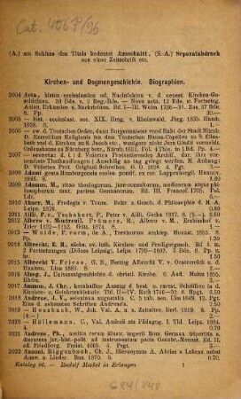 Antiquarischer Katalog, 96. Protestantische Theologie ; Abt.2, Historische Theologie