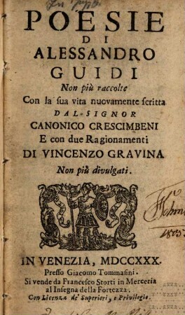 Poesie di Guidi non più raccolte
