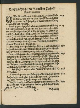 Teutschen Bücher der Römischen Catholischen Scribenten.