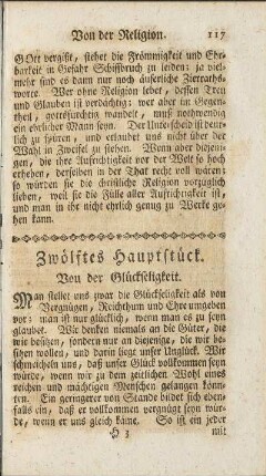 Zwölftes Hauptstück. Von der Glückseligkeit.