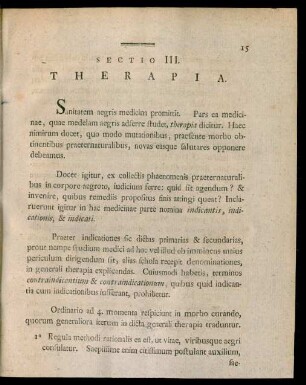 Sectio III. Therapia
