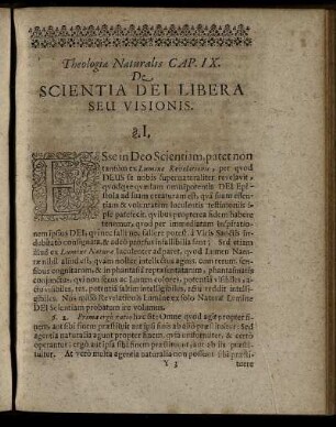 Cap. IX. De Scientia Dei Libera Seu Visionis.