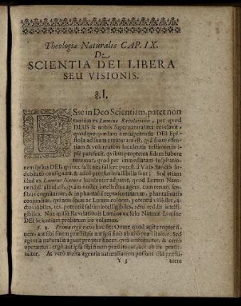 Cap. IX. De Scientia Dei Libera Seu Visionis.