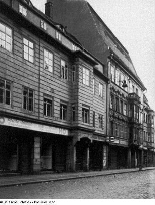 Bautzen, Reichenstraße 3 und 5. Wohnhäuser mit Läden (um 1600 (Nummer 3), nach 1720 (Nummer 5)). Straßenansicht