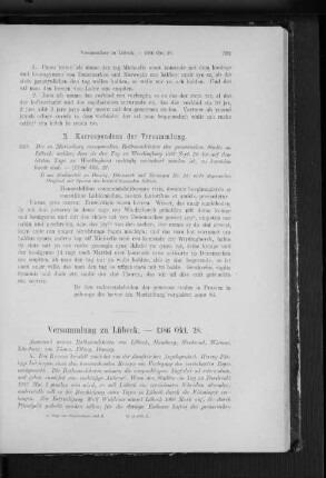 Versammlung zu Lübeck. - 1386 Okt. 28.