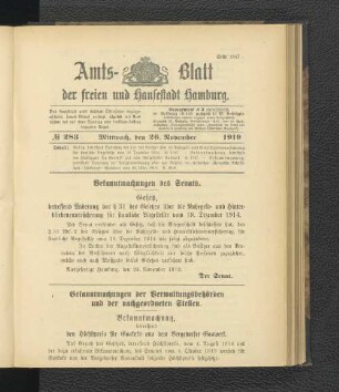 No.283, Mittwoch, den 26. November 1919