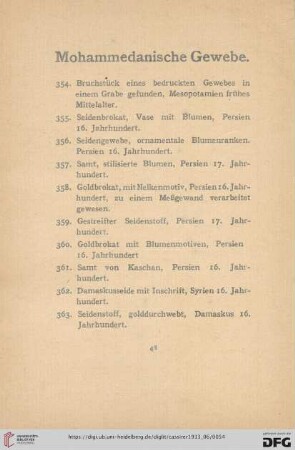 Mohammedanische Gewebe (Nr. 354-377)