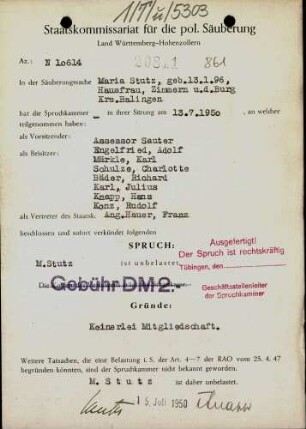 Stutz, Maria