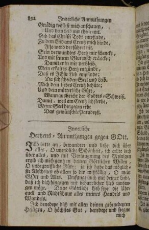 Innerliche Hertzens- Anmuthungen gegen Gott.