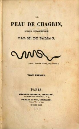 La peau de chagrin : roman philosophique, 1