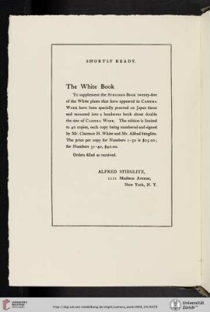 Alfred Stieglitz [The White Book]