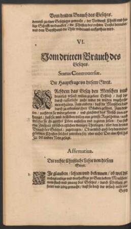 VI. Vom dritten Brauch des Gesetzes.