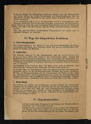 III. Wege der körperlichen Erziehung