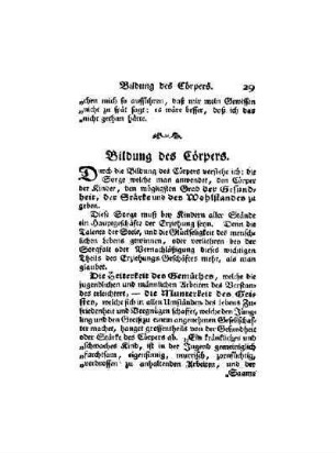 Bildung des Cörpers