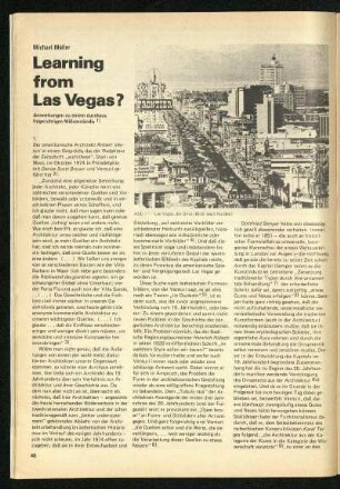 Learning from Las Vegas? Anmerkungen zu einem durchaus folgerichtigen Mißverständnis