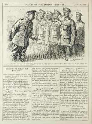 Sergeant. "Put your thumbs down be'ind the seams of your trousers, number six! What the 'ell do you think the seams of your trousers are put there for?"