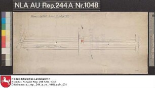 Lage des Domänenplatzes LANDSCHAFTSPOLDER Kolorierte Zeichnung von NN. Papier auf Leinen Format 50,0x23,3 M 1:5.000