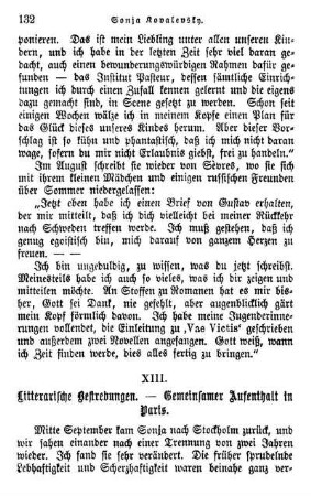 XIII. Litterarische Bestrebungen. - Gemeinsamer Aufenthalt in Paris.