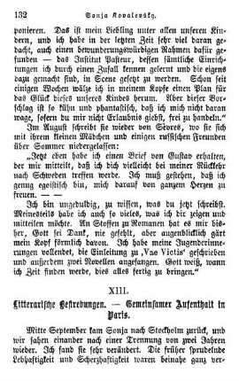 XIII. Litterarische Bestrebungen. - Gemeinsamer Aufenthalt in Paris.