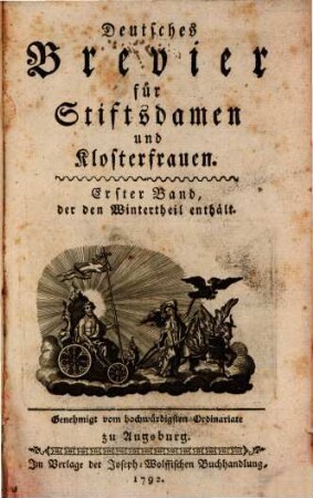 Deutsches Brevier für Stiftsdamen und Klosterfrauen. 1, ... Band, der den Wintertheil enthält