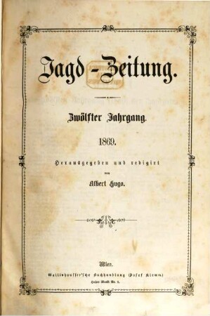 Jagd-Zeitung. 12. 1869