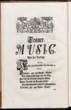 Trauer-Music. Vor der Predigt