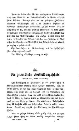 Die gewerbliche Fortbildungsschule