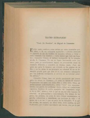 Teatro extranjero : "Todo un hombre", de Miguel de Unamuno