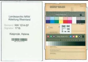 Entnazifizierung Helene Kasprzak , geb. 00.00.0000 ()