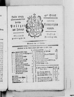 42tes Stück, Ausgabe vom 16. Oktober 1799