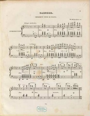 Gazelle : impromptu ; pour le piano ; oeuv. 14