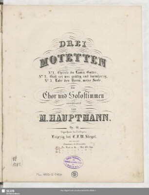 1: No. 1. Christe, Lamm Gottes