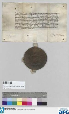 König Rupprecht stellt der Stadt Nürnberg Quittung aus über 2000 fl. jährliche Reichssteuer.