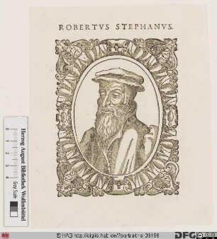 Bildnis Robert I Estienne (lat. Robertus Stephanus)