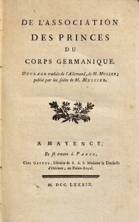 De l'association des princes du corps germanique