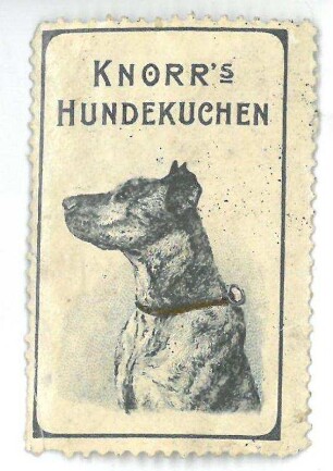Werbemarke für Knorr's Hundekuchen und Briefbogen "Arche Noah" Futtermittel-Abt. der C.H. Knorr AG