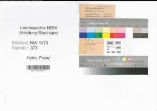 Entnazifizierung Franz Holm , geb. 16.12.1888 (Reichsbahnamtmann)
