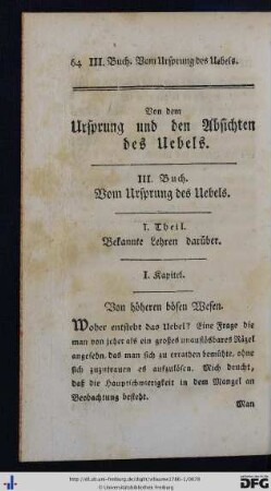 I. Theil. Bekannte Lehren darüber.
