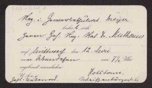 Schreiben an Hermann Muthesius (Brief)