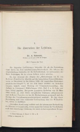 I. Die Aberration der Lothlinie